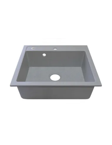 Мойка для кухни из гранита Adamant Prizma серая, 590х495х203 мм - 2