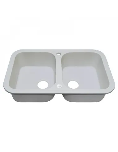 Мойка для кухни из гранита Adamant Twins белая, 765х470х190 мм - 2