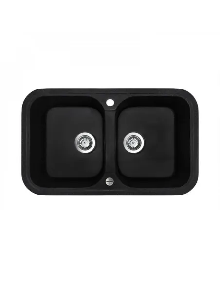 Мойка для кухни из гранита Adamant Twins антрацит, 765х470х190 мм - 1