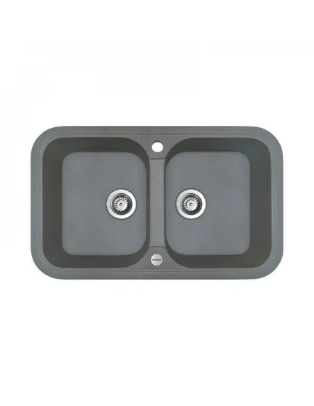 Мойка для кухни из гранита Adamant Twins серая, 765х470х190 мм - 1