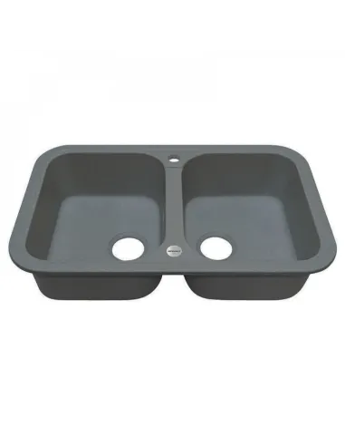 Мойка для кухни из гранита Adamant Twins серая, 765х470х190 мм - 2