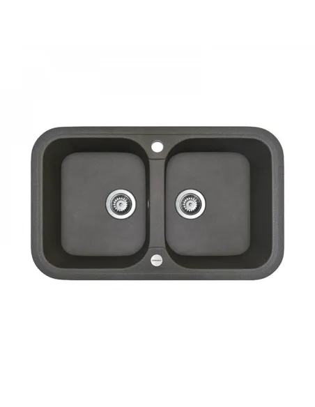 Мойка для кухни из гранита Adamant Twins графит, 765х470х190 мм - 1