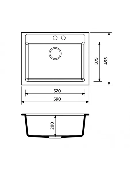 Мойка для кухни из гранита Adamant Prizma Old Stone, 590х495х205 мм - 2