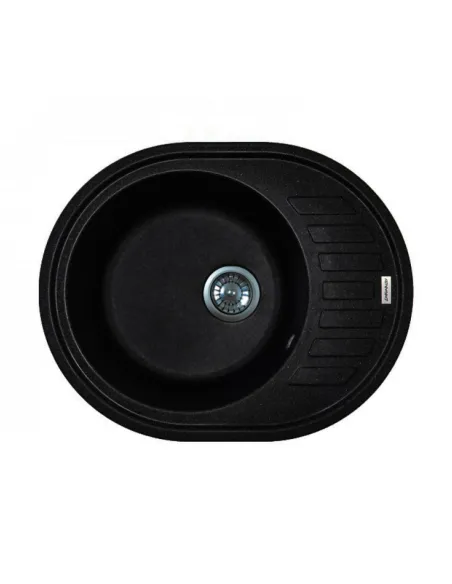 Мойка для кухни из гранита Adamant Ovum черный металлик, 615х495х200 мм - 1