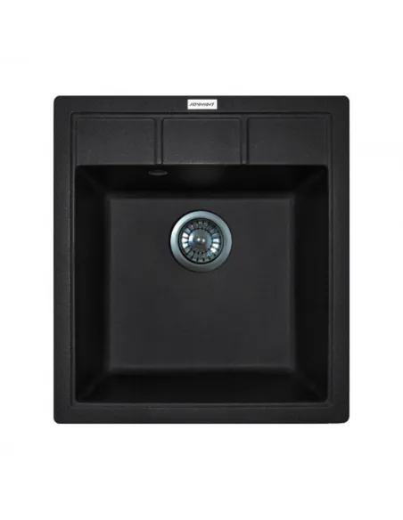 Мойка для кухни из гранита Adamant Brick черный металлик, 460х515х200 мм - 1