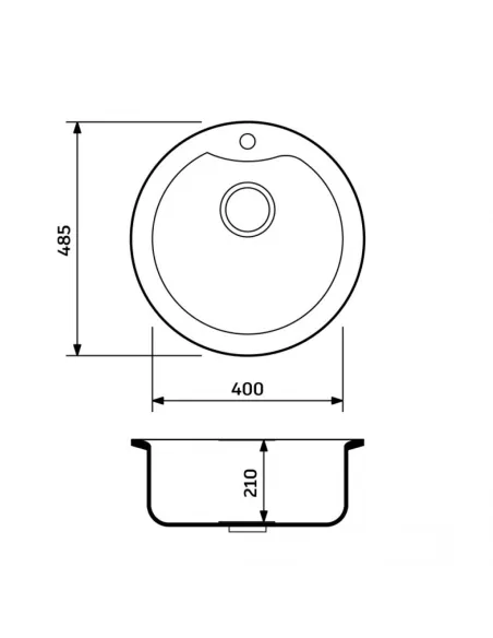 Мойка для кухни из гранита Adamant Wave Old Stone, 485х485х210 мм - 2