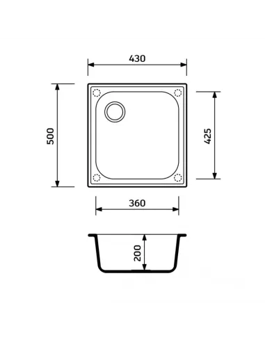 Мойка для кухни из гранита Adamant Compacta светло-серая, 430х500х200 мм - 2