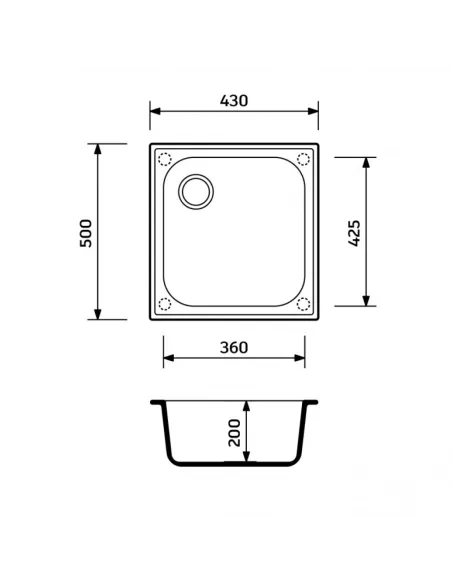 Мойка для кухни из гранита Adamant Compacta светло-серая, 430х500х200 мм - 2