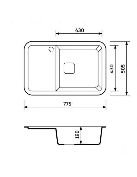 Мойка для кухни из гранита Adamant Existence светло-серая, 775х505х190 мм - 2