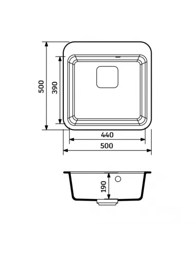 Мойка для кухни из гранита Adamant Exist Old Stone, 500х500х190 мм - 2