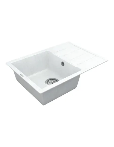 Мийка для кухні з граніту Vankor Easy EMP 02.62 White stone, 610х435х170 мм - 3