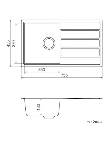 Мойка для кухни из гранита Vankor Easy EMP 02.76 Safari, 755х435х180 мм - 5