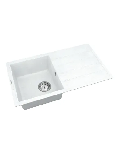 Мийка для кухні з граніту Vankor Easy EMP 02.76 White stone, 755х435х180 мм - 2