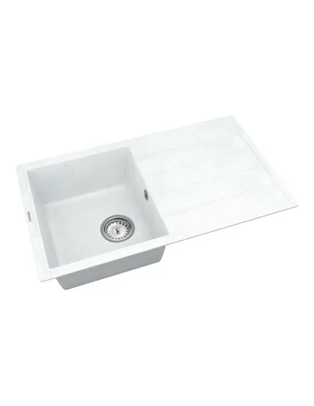 Мийка для кухні з граніту Vankor Easy EMP 02.76 White stone, 755х435х180 мм - 2