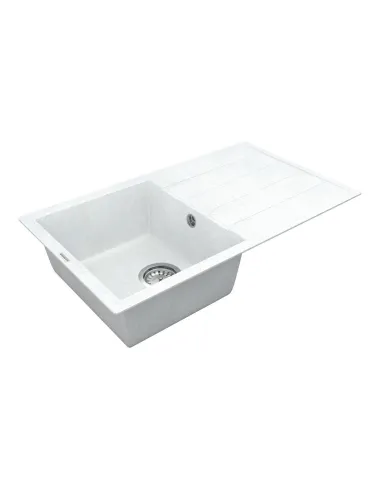 Мийка для кухні з граніту Vankor Easy EMP 02.76 White stone, 755х435х180 мм - 3