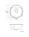Мойка для кухни из гранита Vankor Easy EMR 01.45 White stone, 445х445х170 мм - 5