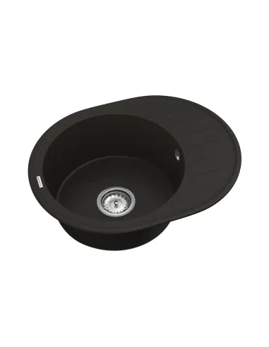 Мойка для кухни из гранита Vankor Lira LMO 02.57 Black, 450х570х170 мм - 2