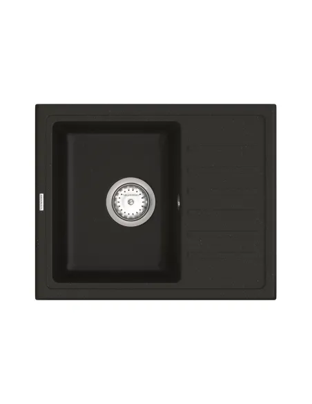 Мийка для кухні з граніту Vankor Lira LMP 02.55 Black, 550х450х170 мм - 1