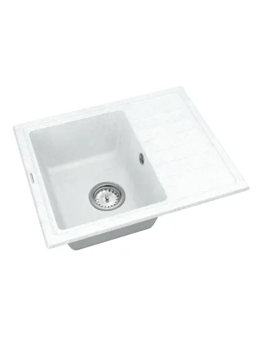 Мийка для кухні з граніту Vankor Lira LMP 02.55 White stone, 550х450х170 мм - 2