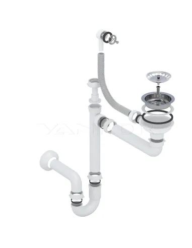 Мийка для кухні з граніту Vankor Lira LMR 01.44 Gray, 440х440х180 мм - 7