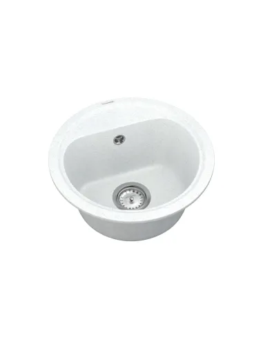 Мийка для кухні з граніту Vankor Lira LMR 01.44 White stone, 440х440х180 мм - 2