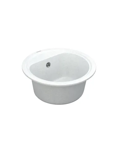 Мийка для кухні з граніту Vankor Lira LMR 01.44 White stone, 440х440х180 мм - 3