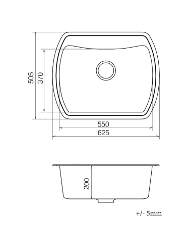 Мийка для кухні з граніту Vankor Norton NMP 01.63 White stone, 625х505х200 мм - 5