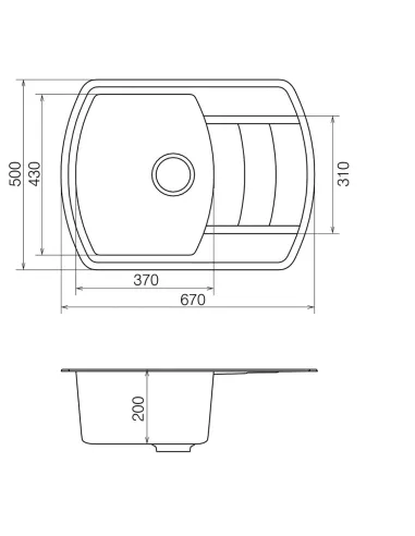 Мийка для кухні з граніту Vankor Norton NMP 02.67 Chocolate, 670х500х200 мм - 5