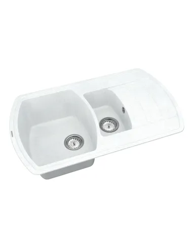 Мойка для кухни из гранита Vankor Norton NMP 04.86 White stone, 500х855х200 мм - 2