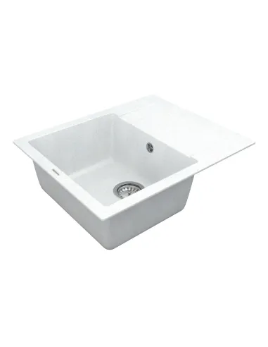 Мийка для кухні з граніту Vankor Orman OMP 02.61 White stone, 585х480х190 мм - 3