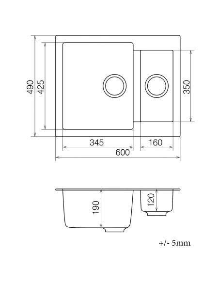 Мойка для кухни из гранита Vankor Orman OMP 03.61 Safari, 600х490х190 мм - 6 Мойка для кухни из гранита Vankor Orman OMP 03.61 Safari, 600х490х190 мм - 6