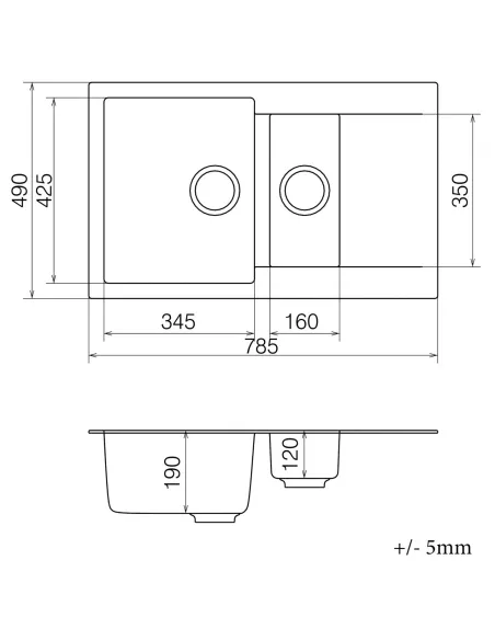 Мийка для кухні з граніту Vankor Orman OMP 04.80 Safari, 490х785х190 мм - 5 Мийка для кухні з граніту Vankor Orman OMP 04.80 Safari, 490х785х190 мм - 5