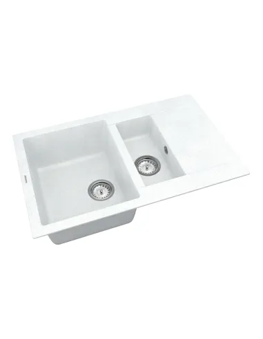 Мийка для кухні з граніту Vankor Orman OMP 04.80 White stone, 490х785х190 мм - 3