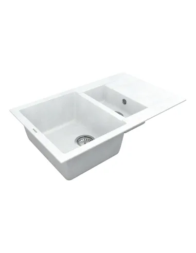 Мийка для кухні з граніту Vankor Orman OMP 04.80 White stone, 490х785х190 мм - 4