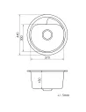 Мийка для кухні з граніту Vankor Polo PMR 01.44 Gray, 440х440х180 мм - 5