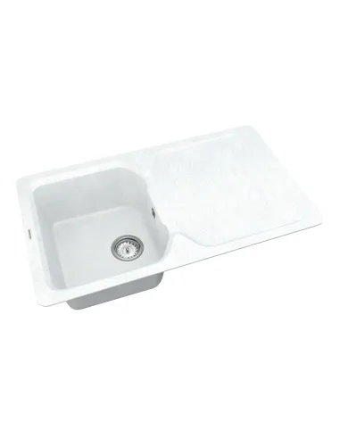 Мийка для кухні з граніту Vankor Sigma SMP 02.85 White stone, 490х845х190 мм - 2