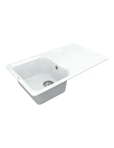 Мийка для кухні з граніту Vankor Sigma SMP 02.85 White stone, 490х845х190 мм - 3