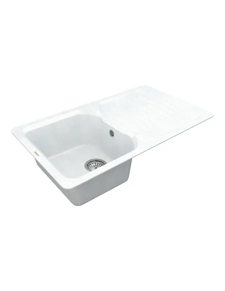 Мийка для кухні з граніту Vankor Sigma SMP 02.85 White stone, 490х845х190 мм - 3