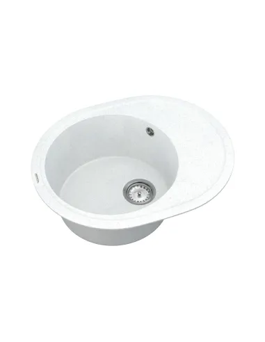 Мийка для кухні з граніту Vankor Sity SMO 02.61 White stone, 605х490х200 мм - 2