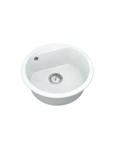 Мийка для кухні з граніту Vankor Tera TMR 01.50 White stone, 505х505х180 мм - 2