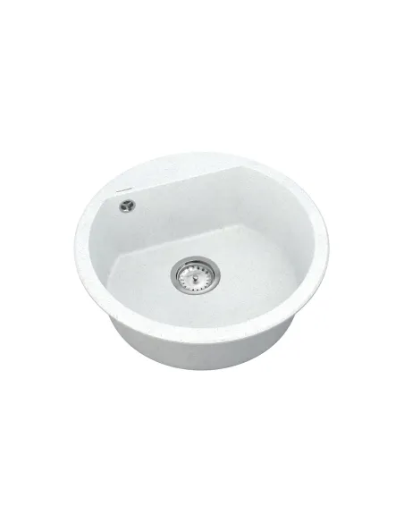 Мийка для кухні з граніту Vankor Tera TMR 01.50 White stone, 505х505х180 мм - 2