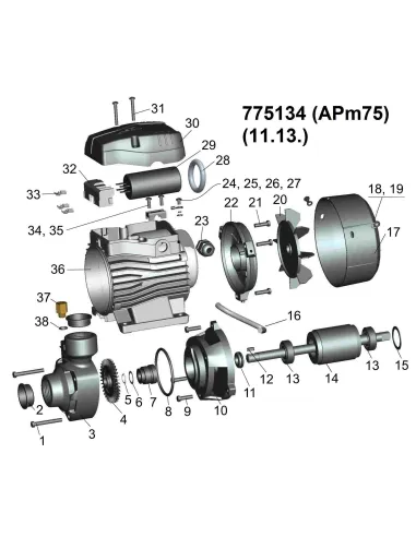 Вихревой поверхностный насос Leo 3.0 APm75 775134, 0.75 кВт - 2