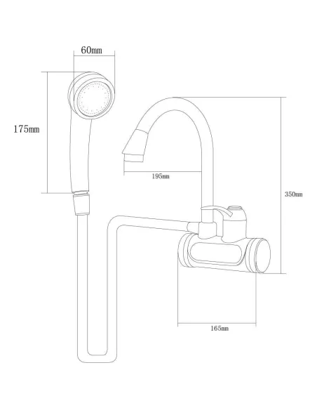 Смеситель для ванны с термостатом Aquatica JZ-7C141W, 3 кВт - 3