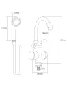 Змішувач для ванни з термостатом Aquatica LZ-6C111W, 3 кВт - 2