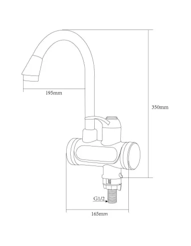 Смеситель для кухни с подогревом воды Aquatica JZ-6B141W, 3 кВт - 3