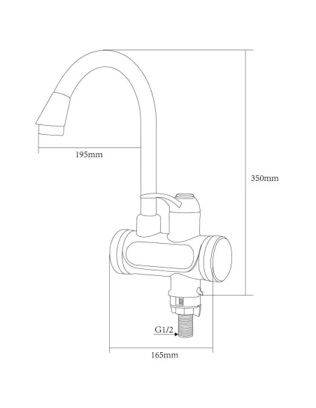 Смеситель для кухни с подогревом воды Aquatica JZ-6B141W, 3 кВт - 3