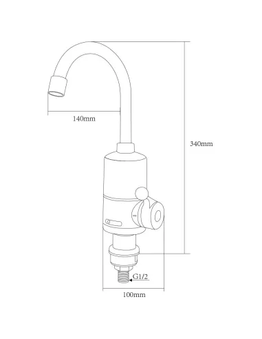 Смеситель для кухни с подогревом воды Aquatica NZ-6B142W, 3 кВт - 3