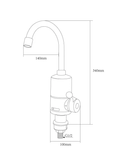 Смеситель для кухни с подогревом воды Aquatica NZ-6B142W, 3 кВт - 3