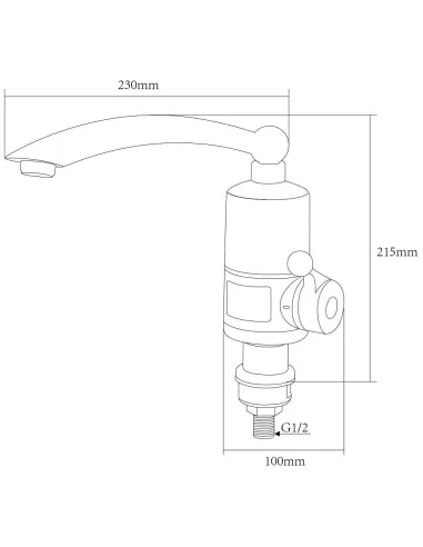 Смеситель для кухни с подогревом воды Aquatica NZ-6B212W, 3 кВт - 3