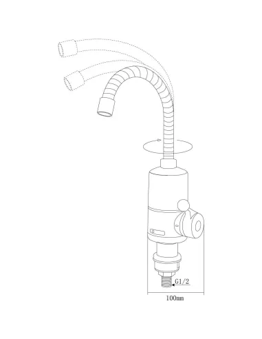 Смеситель для кухни с подогревом воды Aquatica NZ-6B312W, 3 кВт - 3